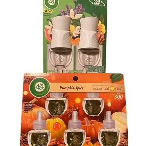 Air Wick Scented Oil Air Freshener Refill Pumpkin Spice  3.35 fl oz/5ct, 2 Plugs